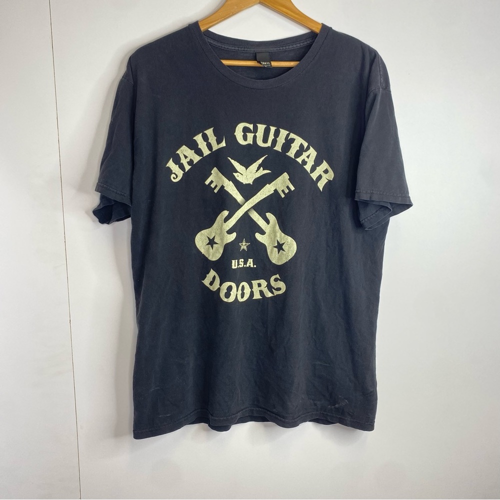 Obey Black Large Jail Guitar Doors Short Sleeve Shirt